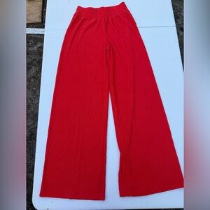 Elegant Red Wide-Leg Pants